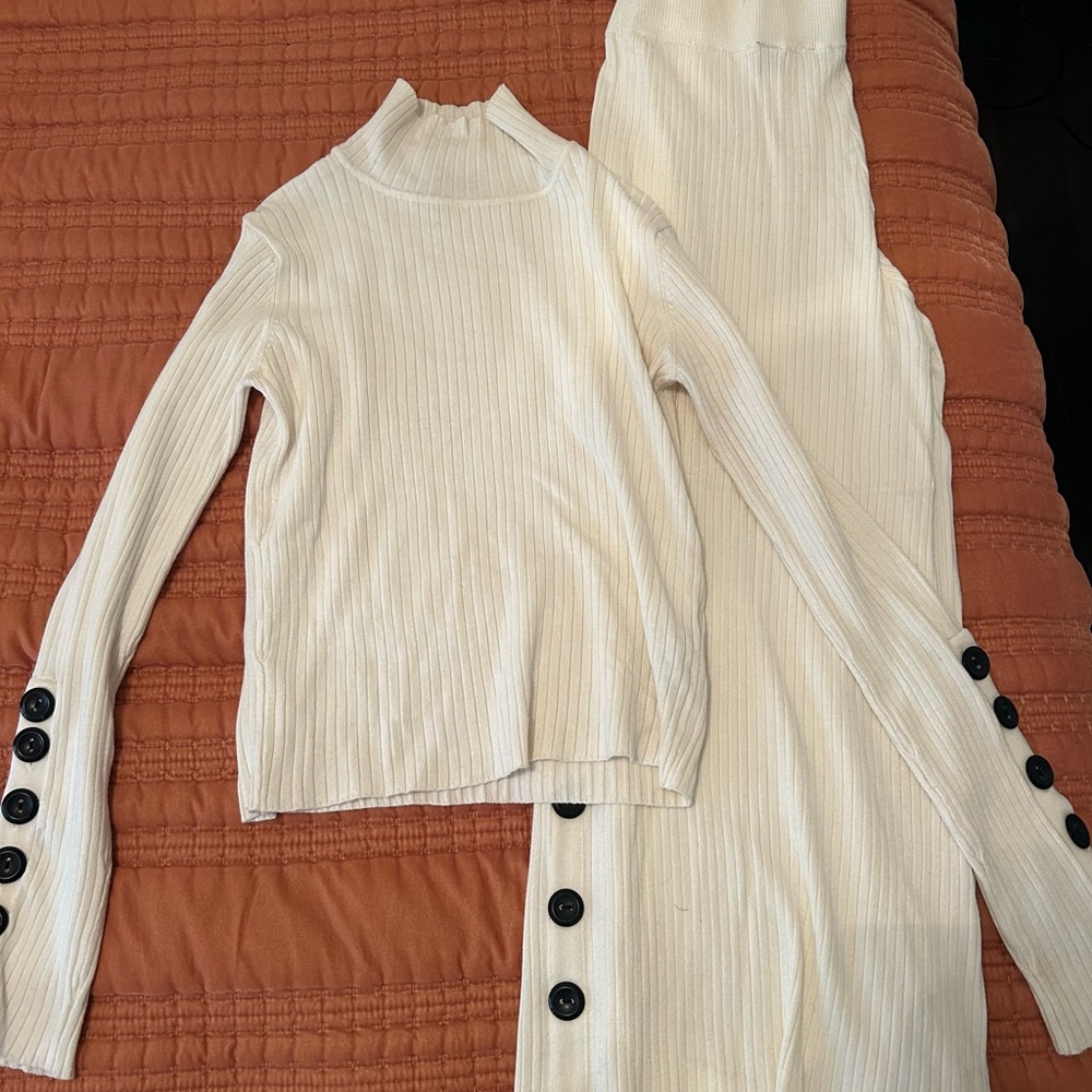 Zara off white two piece set